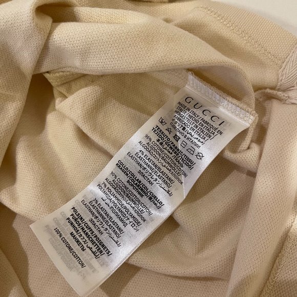 GUCCI Kids Stretch Cotton Polo Shirt In Ivory 6A - Picture 9 of 10